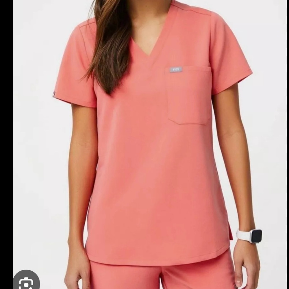 FIGS Zamora jogger and Catarina scrub set women’s XS in Hot Coral